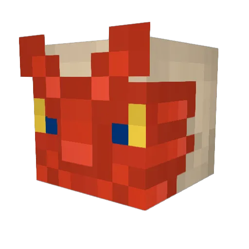 bjdei Minecraft avatar head, 3D render