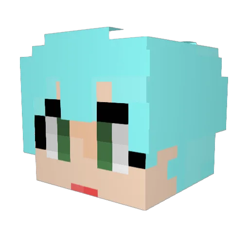 bjpou Minecraft avatar head, 3D render
