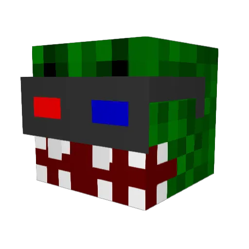 bk0070 Minecraft avatar head, 3D render