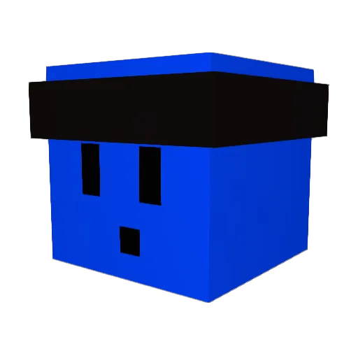 bl8I Minecraft avatar head, 3D render