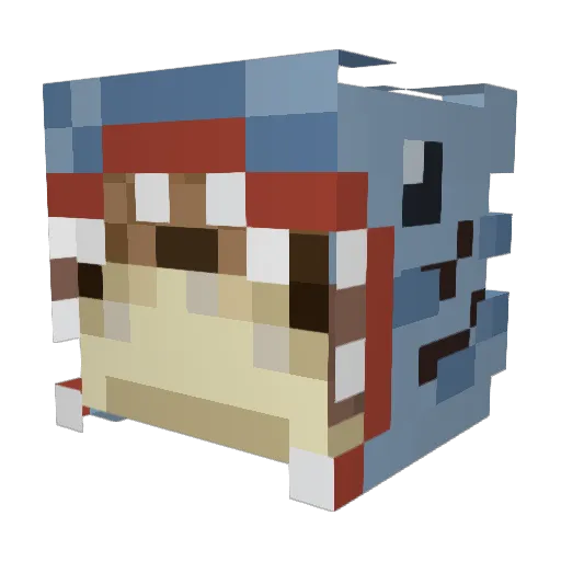bla434 Minecraft avatar head, 3D render