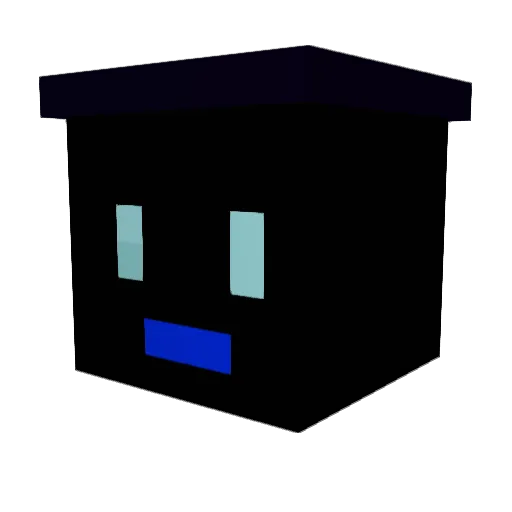 black2_3 Minecraft avatar head, 3D render