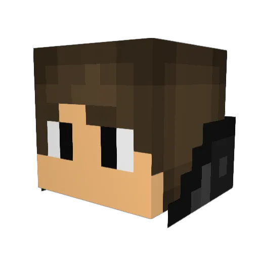 black43st Minecraft avatar head, 3D render