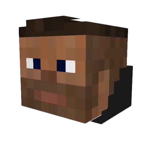 black_lupa Minecraft avatar head, 3D render