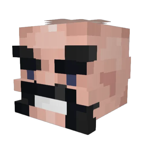 blackant Minecraft avatar head, 3D render