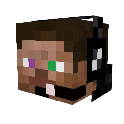 blackasassin Minecraft avatar head, 3D render