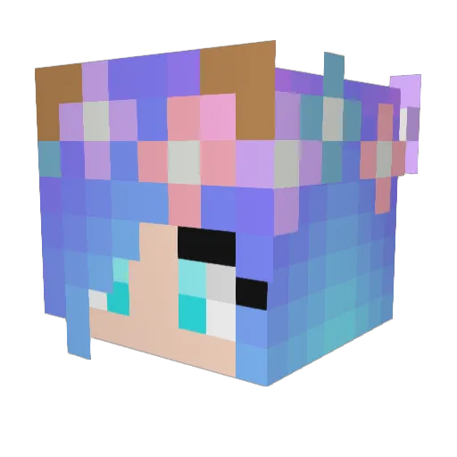 blackawhite Minecraft avatar head, 3D render