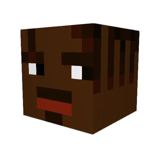 blackboymax Minecraft avatar head, 3D render