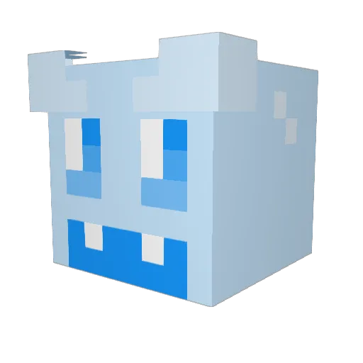 blackcatW Minecraft avatar head, 3D render
