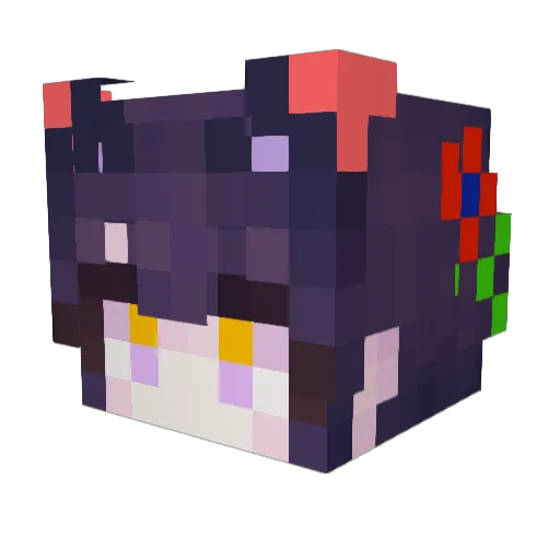 blackcatlyn Minecraft avatar head, 3D render