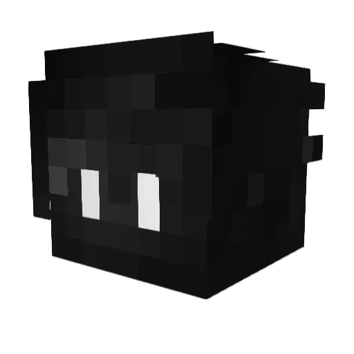 blackfoxink Minecraft avatar head, 3D render