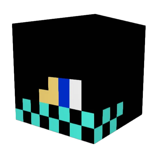 blackfus Minecraft avatar head, 3D render