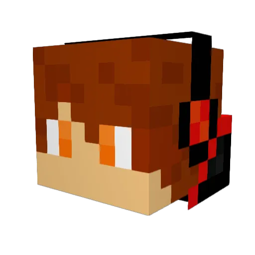 blackjanju Minecraft avatar head, 3D render