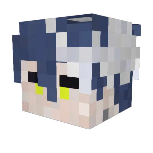 blackkmiya Minecraft avatar head, 3D render
