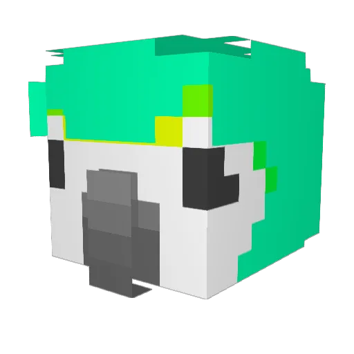 blacklionix Minecraft avatar head, 3D render