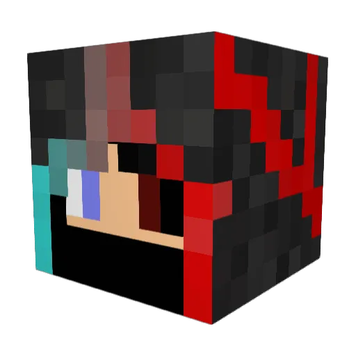 blacklotus Minecraft avatar head, 3D render