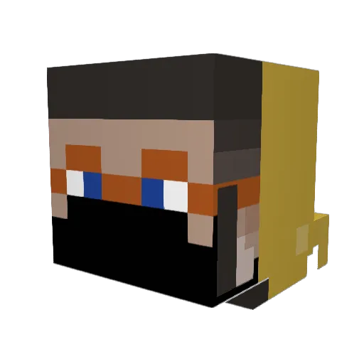 blacknikey Minecraft avatar head, 3D render