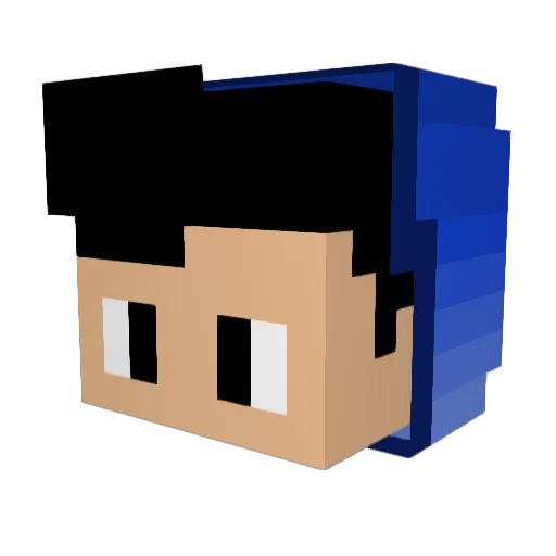 blackout_3 Minecraft avatar head, 3D render