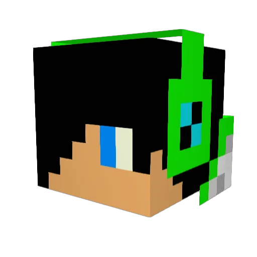 blackplanet_ Minecraft avatar head, 3D render