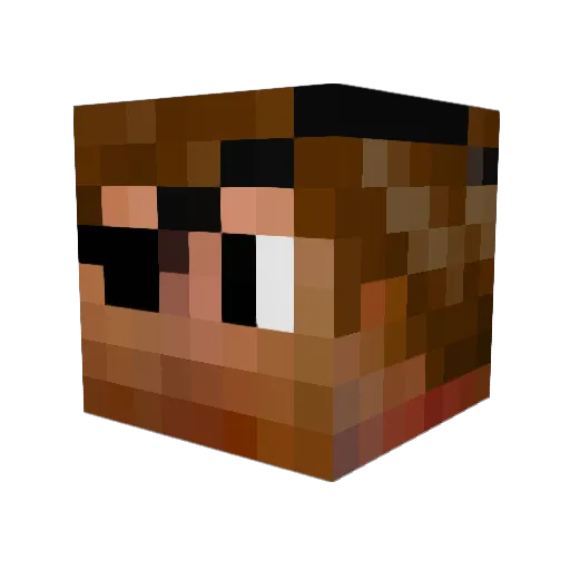 blackscuff Minecraft avatar head, 3D render