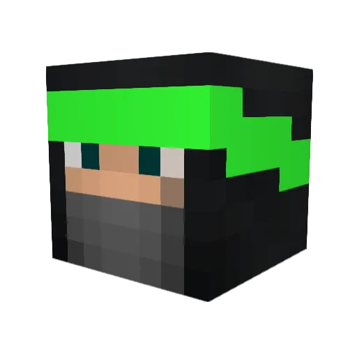 blackshoodi Minecraft avatar head, 3D render