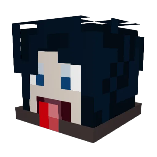 blackthesun Minecraft avatar head, 3D render