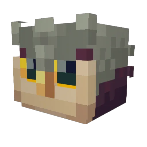 blacktronic Minecraft avatar head, 3D render