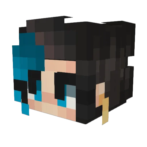 blackwolfer Minecraft avatar head, 3D render