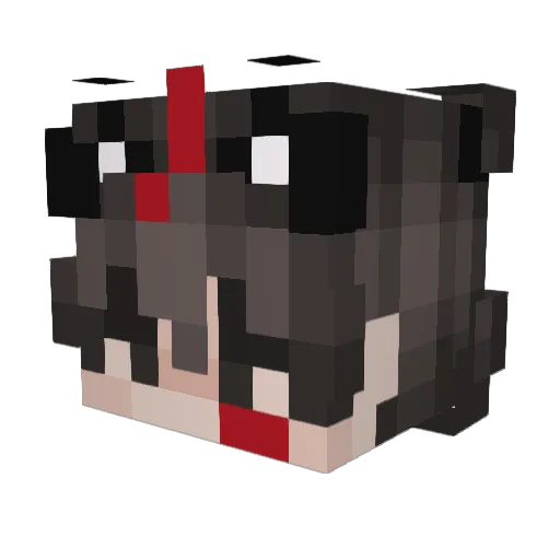 blackzpanda Minecraft avatar head, 3D render