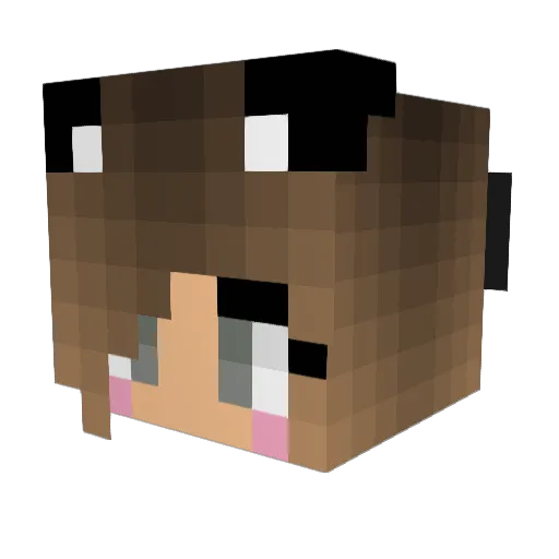 blakywhite Minecraft avatar head, 3D render