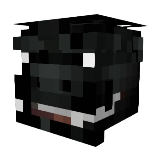 blankblacked Minecraft avatar head, 3D render