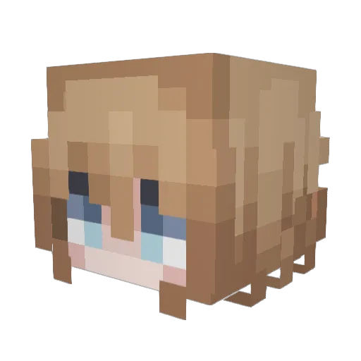 bleached_r Minecraft avatar head, 3D render