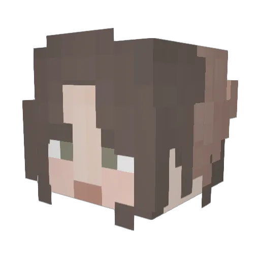 bleating Minecraft avatar head, 3D render