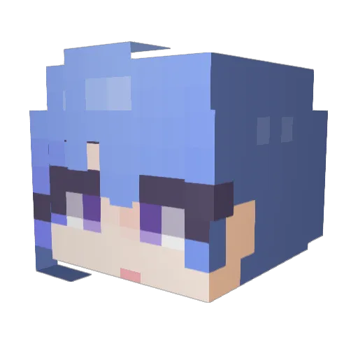 bleom Minecraft avatar head, 3D render