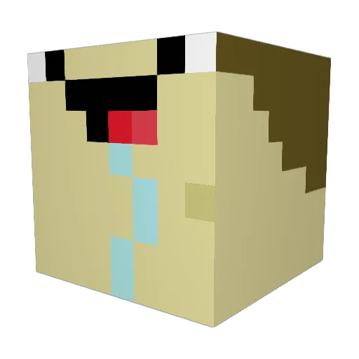 bleudust_ Minecraft avatar head, 3D render