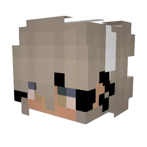 bleuebearecak Minecraft avatar head, 3D render