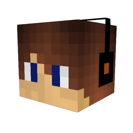 bleuworld Minecraft avatar head, 3D render