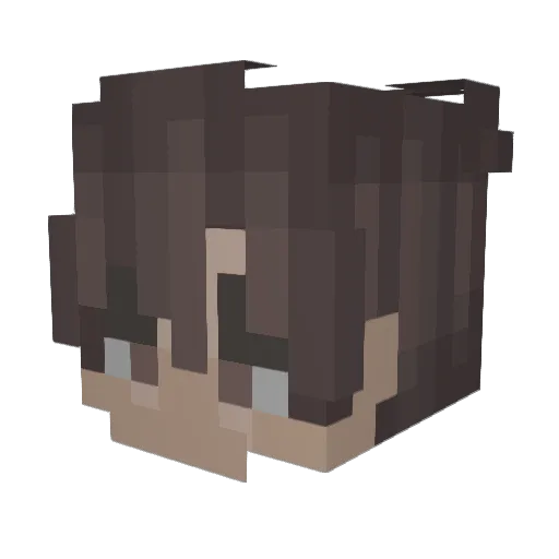 blindless Minecraft avatar head, 3D render
