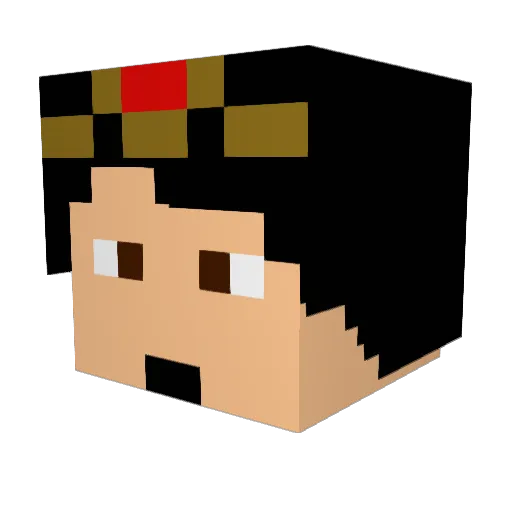 blinko_evolved Minecraft avatar head, 3D render