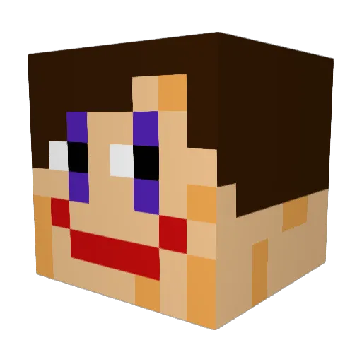 blndwastaken Minecraft avatar head, 3D render