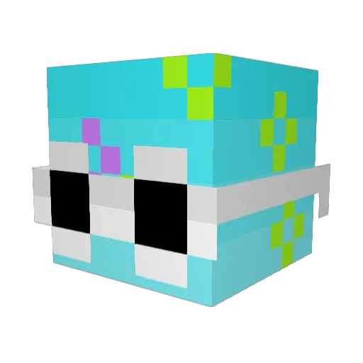 blob222 Minecraft avatar head, 3D render