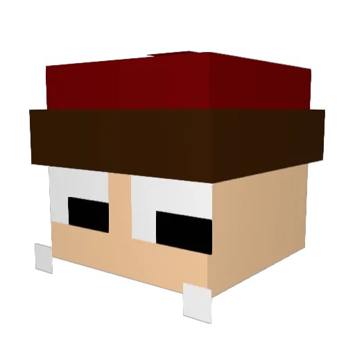 blobbymanYT Minecraft avatar head, 3D render