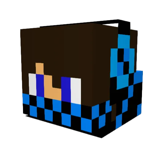 blockbluster Minecraft avatar head, 3D render