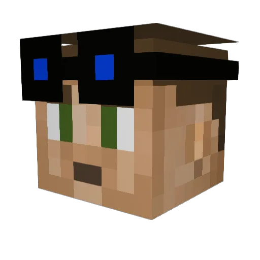 blockduster Minecraft avatar head, 3D render