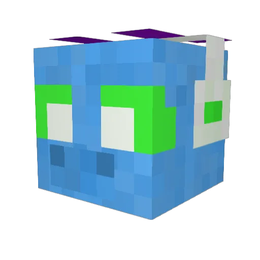 blockpeeps Minecraft avatar head, 3D render