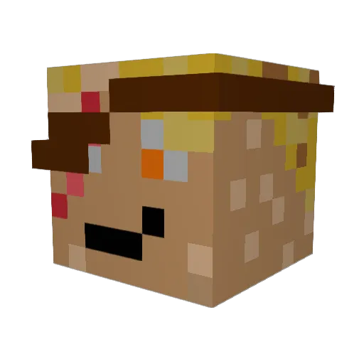 blocktest Minecraft avatar head, 3D render