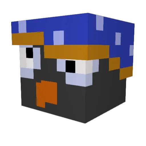 blokmeneertje Minecraft avatar head, 3D render