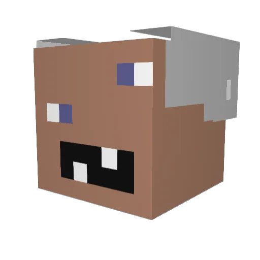 blommen Minecraft avatar head, 3D render