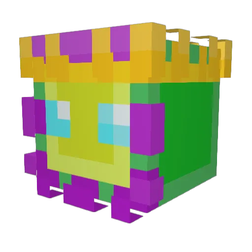 blomsterkung Minecraft avatar head, 3D render