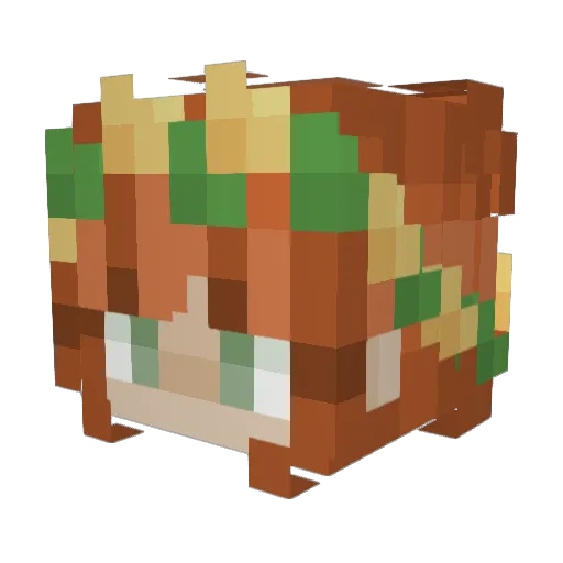 blondiebumb Minecraft avatar head, 3D render
